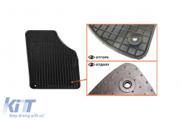 Specific rubber mats suitable for Seat Leon 2005-2012, 4-piece set, black color-image-6227650