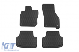 Specific rubber mats suitable for Seat Leon, Cupra Leon eTSI, Volkswagen Golf VIII eTSI hatchback, wagon, Skoda Octavia E-Tech after 2020, 4-piece set, black color - ABFMS6023766
