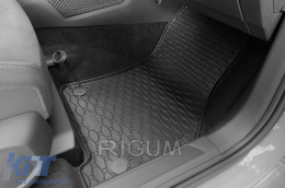 Specific rubber mats suitable for Seat Leon, Cupra Leon eTSI, Volkswagen Golf VIII eTSI hatchback, wagon, Skoda Octavia E-Tech after 2020, 4-piece set, black color-image-6250132