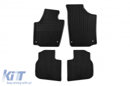 Specific rubber mats suitable for Seat Toledo, Skoda Rapid after 2012, 4-piece set, black color - ABFMS6023579