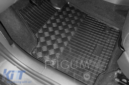 Specific rubber mats suitable for Seat Toledo, Skoda Rapid after 2012, 4-piece set, black color-image-6249040