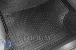 Specific rubber mats suitable for Seat Toledo, Skoda Rapid after 2012, 4-piece set, black color-image-6249041