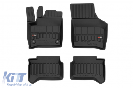 Specific rubber mats suitable for Skoda Citigo IV after 2019, 4-piece set, black color, with 24-month warranty.-image-6222889