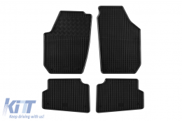 Specific rubber mats suitable for Skoda Fabia II after 2007, 4-piece set, black color-image-6248998