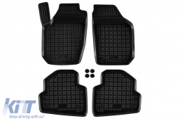 Specific rubber mats suitable for Skoda Fabia 2007-2014, 4-piece set, black color-image-6213497