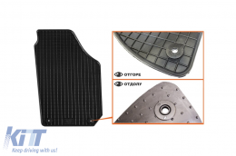 Specific rubber mats suitable for Skoda Fabia 2007-2014, 4-piece set, black color-image-6220259