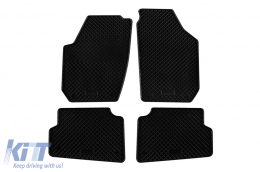 Specific rubber mats suitable for Skoda Fabia 2007-2014, 4-piece set, black color-image-6249004