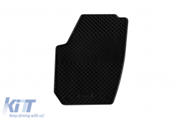 Specific rubber mats suitable for Skoda Fabia 2007-2014, 4-piece set, black color-image-6249005