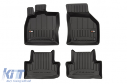 Specific rubber mats suitable for Skoda Karoq after 2017, 4-piece set, black color, with 24-month warranty - ABFMS6017447