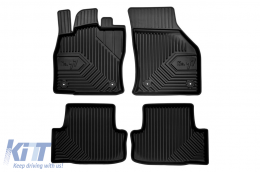 Specific rubber mats suitable for Skoda Karoq after 2017, 4-piece set, black color-image-6226503
