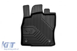 Specific rubber mats suitable for Skoda Karoq after 2017, 4-piece set, black color-image-6226504