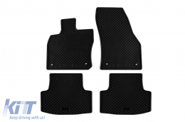 Specific rubber mats suitable for Skoda Karoq after 2017, 4-piece set, black color - ABFMS6023694