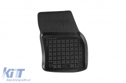 Specific rubber mats suitable for Skoda Kodiaq after 2016, Seat Tarraco after 2018, VW Tiguan Allspace after 2017, 4-piece set, black color-image-6213543