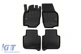 Specific rubber mats suitable for Skoda Kodiaq after 2024, 4-piece set, black color, with 24-month warranty-image-6224114