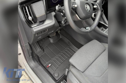 Specific rubber mats suitable for Skoda Kodiaq after 2024, 4-piece set, black color, with 24-month warranty-image-6224121