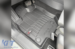 Specific rubber mats suitable for Skoda Kodiaq after 2024, 4-piece set, black color, with 24-month warranty-image-6224123