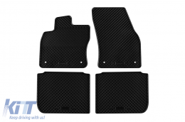 Specific rubber mats suitable for Skoda Kodiaq after 2017, 4-piece set, black color - ABFMS6023675