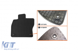 Specific rubber mats suitable for Skoda Octavia sedan, wagon, Scout 2013-2019, 4-piece set, black color-image-6216981