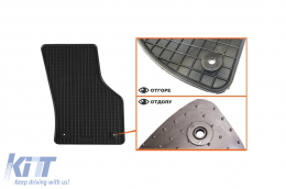 Specific rubber mats suitable for Skoda Octavia sedan, wagon, Scout 2013-2019, 4-piece set, black color-image-6216982