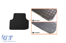 Specific rubber mats suitable for Skoda Octavia sedan, wagon, Scout 2013-2019, 4-piece set, black color-image-6216983