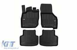 Specific rubber mats suitable for Skoda Octavia Mild Hybrid after 2019, 4-piece set, black color, with 24-month warranty - ABFMS6018031