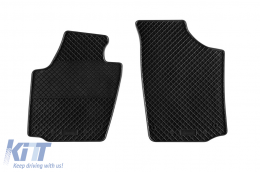 Specific rubber mats suitable for Skoda Rapid after 2012 Design, 4-piece set, black color-image-6249031