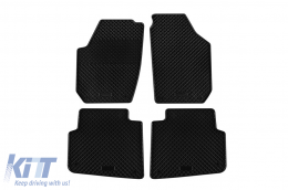 Specific rubber mats suitable for Skoda Roomster 2006-2015, 4-piece set, black color-image-6249055