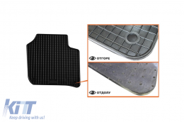Specific rubber mats suitable for Skoda Superb sedan, wagon 2008-2015, 4-piece set, black color-image-6219415