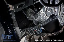 Specific rubber mats suitable for Skoda Superb after 2015, 4-piece set, black color, with 24-month warranty-image-6220642