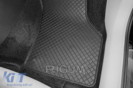 Specific rubber mats suitable for Skoda Superb after 2015, 4-piece set, black color-image-6249375