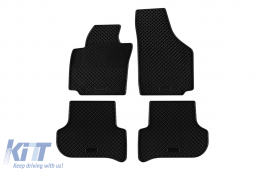 Specific rubber mats suitable for Skoda Yeti 2009-2017, 4-piece set, black color - ABFMS6023586