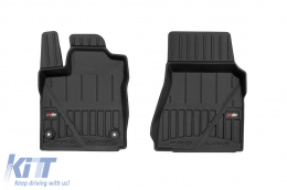 Specific rubber mats suitable for Smart Fortwo 2014-2020, 2-piece set, black color, with 24-month warranty from Frogum 3D ProLine series.-image-6223186