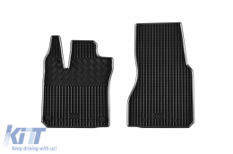Specific rubber mats suitable for Smart Fortwo after 2015, Fortwo EQ after 2017, 2-piece set, black color-image-6249497