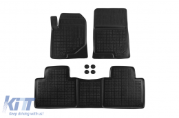 image-11-Specific rubber mats suitable for Ssangyong Rexton after 2017, 3-piece set, black color