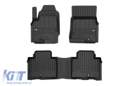 image-36-Specific rubber mats suitable for Ssangyong Rexton after 2017, 3-piece set, black color, with 24-month warranty