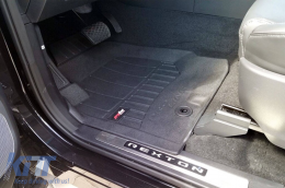 Specific rubber mats suitable for Ssangyong Rexton after 2017, 3-piece set, black color, with 24-month warranty-image-6221756