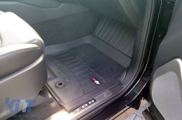 Specific rubber mats suitable for Ssangyong Rexton after 2017, 3-piece set, black color, with 24-month warranty-image-6221757