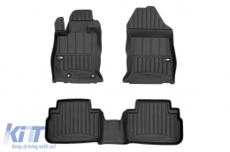 Specific rubber mats suitable for Subaru Forester after 2019, 4-piece set, black color, with 24-month warranty - ABFMS6017940