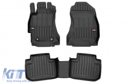 image-30-Specific rubber mats suitable for Subaru Forester 2012-2018, 3-piece set, black color, with 24-month warranty from Frogum 3D ProLine series.