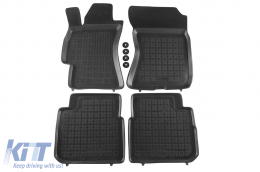 Specific rubber mats suitable for Subaru Outback 2004-2009, 4-piece set, black color-image-6216465