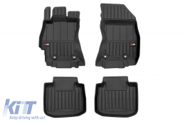 Specific rubber mats suitable for Subaru Outback wagon 2014-2019, 4-piece set, black color, with 24-month warranty from Frogum 3D ProLine series. - ABFMS6017989