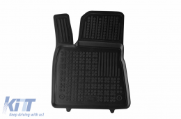 Specific rubber mats suitable for Tesla Model 3 after 2021, version with heat pump, 3-piece set, black color-image-6216828