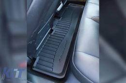 Specific rubber mats suitable for Tesla Model 3 2017-2023 from Frogum 3D ProLine series, 3-piece set, black color, with 24-month warranty-image-6221651