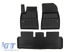 image-79-Specific rubber mats suitable for Tesla Model 3 after 2023, 3-piece set, black color, with 24-month warranty