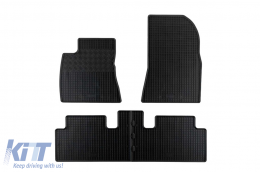 Specific rubber mats suitable for Tesla Model 3 after 2017, 4-piece set, black color-image-6229279
