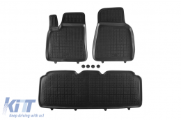 Specific rubber mats suitable for Tesla Model S after 2012, 3-piece set, black color-image-6216807