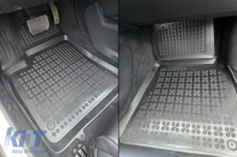 Specific rubber mats suitable for Tesla Model S after 2012, 3-piece set, black color-image-6216810