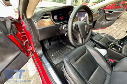 Specific rubber mats suitable for Tesla Model S 2012-2021 from Frogum 3D ProLine series, 3-piece set, black color, with 24-month warranty-image-6221679