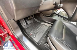Specific rubber mats suitable for Tesla Model S 2012-2021 from Frogum 3D ProLine series, 3-piece set, black color, with 24-month warranty-image-6221680