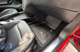 Specific rubber mats suitable for Tesla Model S 2012-2021 from Frogum 3D ProLine series, 3-piece set, black color, with 24-month warranty-image-6221681